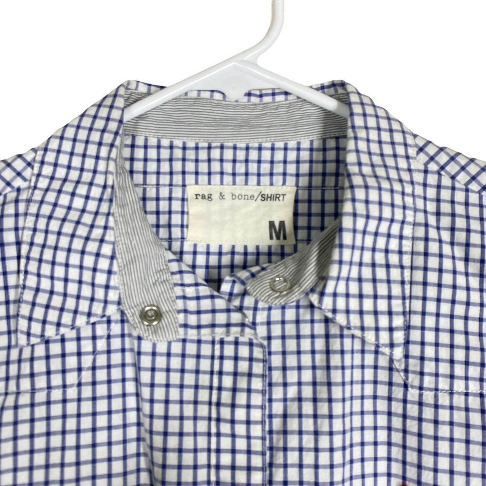 Rag N Bone Button Down Plaid Checkered Shirt Sz M - image 4